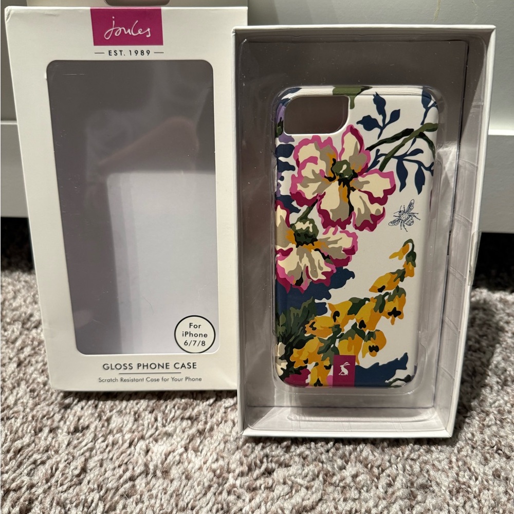 Joules Gloss Phone Case with Floral Design